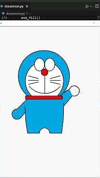 Draw DORAEMON using Python turtle #shorts #python #programming #code #doraemon