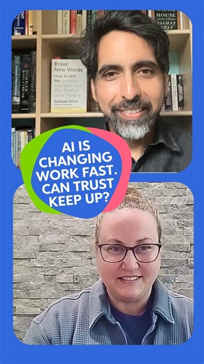 Dayforce on Instagram: "👀 Sal Khan. Katrina Agusti. One unmissable conversation on AI and trust at work. Check out the season finale of the Piece of Work podcast, where Sal, Katrina, and Eric Glass dig into how AI is changing work faster than most organizations can explain it — and why trust, transparency, and leadership will determine whether that change creates momentum or confusion. 🎧 Listen now to the season 1 finale (link in bio) 🔗 @carhartt @khanacademy #dayforce #podcast #AIatWork #Fut