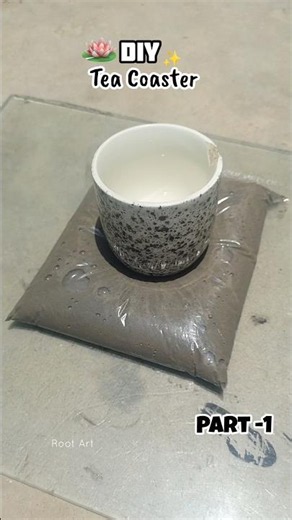DIY Cement Tea Coaster | Easy Handmade Concrete Coaster | Part 1 ✨ #DIY​ #CementCraft​ #TeaCoaster​