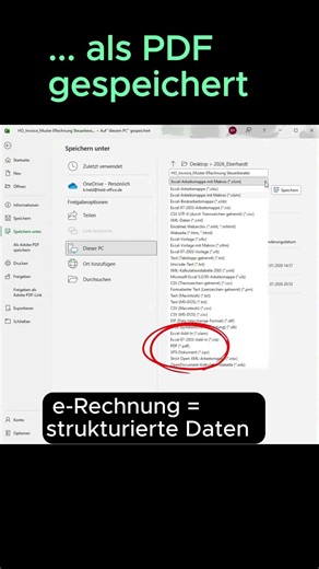 Excel → PDF ≠ e-Rechnung