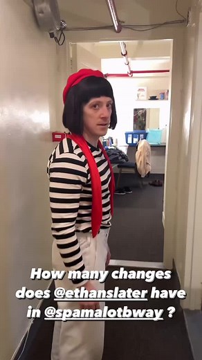 Ethan Slater Costume Changes in Spamalot