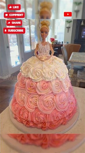 simple princess cake designs/Barbie cake #cake #dollcakemaking#dollcake #homemadedollcake#cakeideas