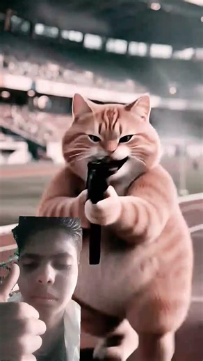 orange cat in runing