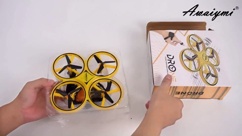 Gesture Control Drone Rc Quadcopter Aircraft Hand Sensor Drone with Smart Watch Controlled, 2 batteries, 360° Flips, Led Light, 3 Modes, 2 USB Cables, Best Gift for Kid