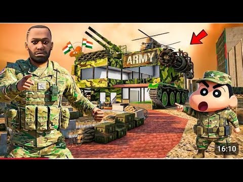 FRANKLIN HOUSE CHANGE INTO GIANT MONSTER ARMY TANK & FRANKLIN BECOME ARMY MAN IN INDIAN BIKE DRIVING