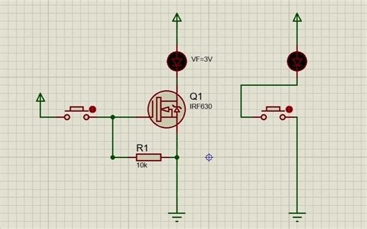 Proteus 8 仿真 MOS场效应管