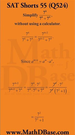 SAT Shorts 55 #shorts #math #algebra #pre-calculus #exponentialequation #properties #mathproblems