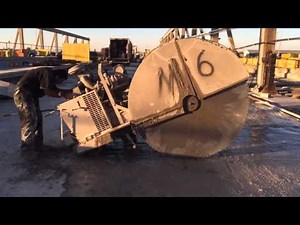 Slab sawing 72" blade concrete cutting