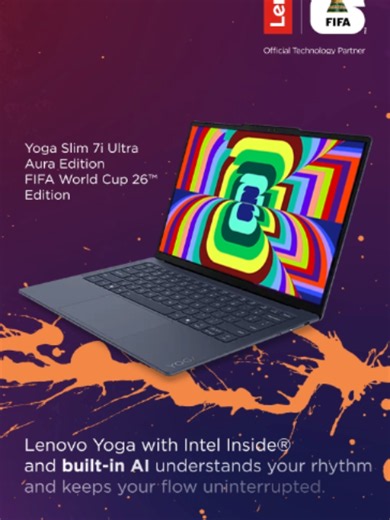 Lenovo Yoga Slim 7i Aura Edition FIFA World Cup 26™️ Edition bantu semuanya tetap smooth. #lenovo #rekomendasilaptop #laptoppremium #yogaslim7i #auraedition #fifaworldcup26 #tetapsmooth #multitasking #lenovoid #garansiresmi