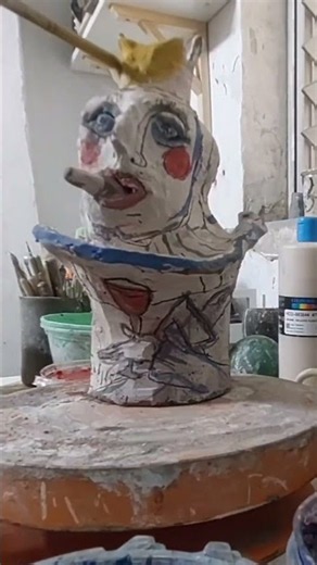 Sculpting and Painting a Ceramic Figure with a Crown | Handmade Ceramics Process #pottery #ceramic