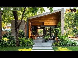 Modern Meets Rustic: Eco-Friendly Single-Storey Small Home with Chic Farmhouse Patio & Garden