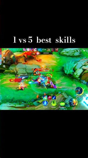 moba lengend gameplay || 1 vs 5 best skills🔥🔥 #mobilelegends #edit #trending #viral