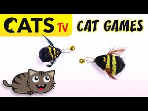 CATS TV 😻 Flying Bee Toys 🐝 📺🔔 3D Sound [CAT TV] 4K 60FPS