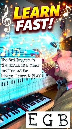 The 3rd Degree in the SCALE is E Minor written as Em | Listen, Learn & PLAY!