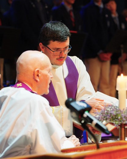 Grateful to have Bishop Arthur Serratelli (SHP ’61), Bishop Emeritus of the Paterson Diocese, with us for our annual Christmas Mass & Band Concert this morning before breaking for Christmas and the New Year! And of course a surprise visit from Rudolph. Full coverage linked here: https://www.shp.org/page/news-detail?pk=1604017 | Seton Hall Prep