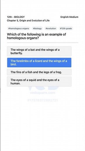 Homologous Organs Explained 12th Biology Evolution