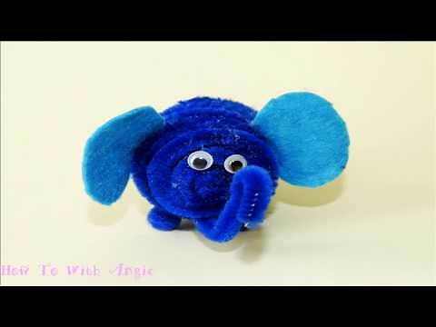 How to make a Chenille stem/ Pipe cleaner Elephant.Pipe cleaner animals.