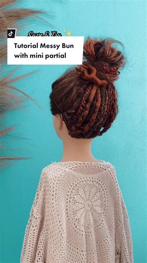 Quick Hairstyle Guide: Messy Bun with Mini Partial Dreadlocks