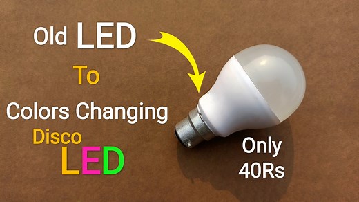 Old LED Bulb To Multicolour Changing LED Bulb.. #led #ledbulb #invention #AmaZing | Tech help Fan Club