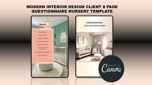 Nursery Design Client Questionnaire Template (canva) – Onboarding & Project Management - Etsy Canada
