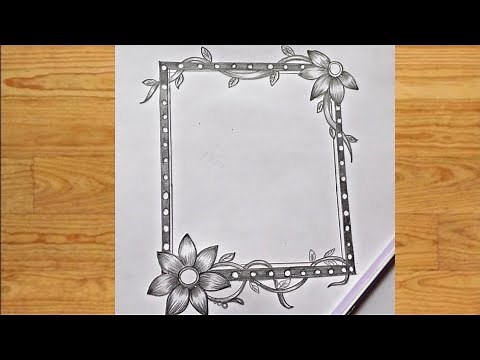 Beautiful Zenspiration zentangle design photo frame border Floral flowers drawing