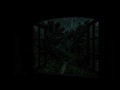 Night Rain ☔ Tapping On The Window Glass As The Outside World Slowly Fades Away 🌙