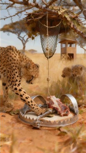 Will the cheetah get the meat? 🦁❓ #cheetah