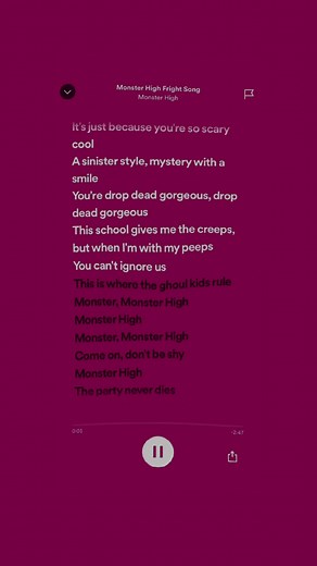 Monster High Fright Song Full Lyrics