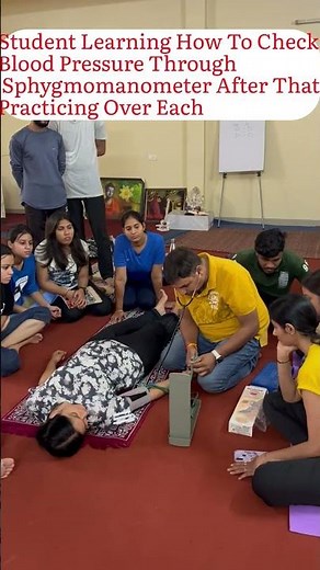 Student learning how to check blood pressure through sphygmomanometer #education #anatomy