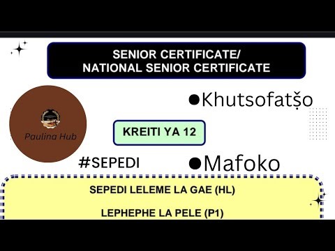 DIBOPEGO LE TṢ̌HOMIṢ̌O YA POLELO||KHUTSOFATṢ̌O&MEHUTA YA MAFOKO||Lesson 01