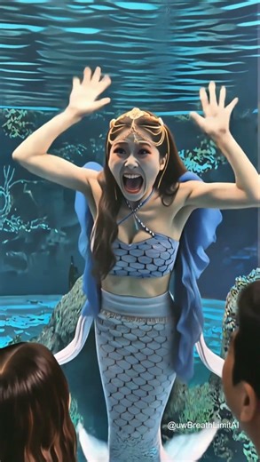 Mermaid show accident Water Tank Escape #AI