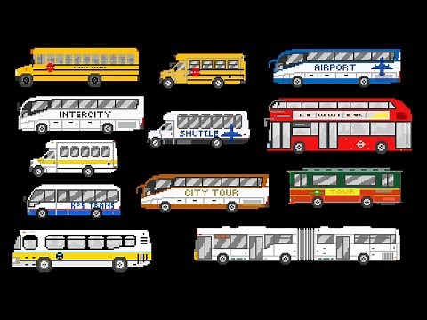 Buses - Street Vehicles - The Wheels on the Bus - The Kids' Picture Show (Fun & Educational)