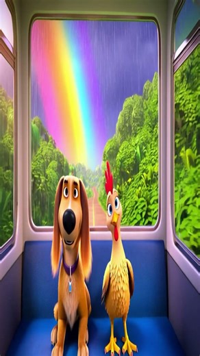 Funny Dog & Chicken Bus Ride 🐶🐥 | Hindi Cartoon Rhyme 😂#funny #kids #cartoon #kidscartoon#hindikids