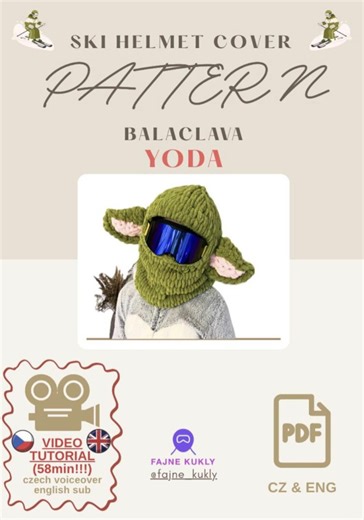 Balaclava Knitting Pattern PDF (CZ,ENG)   Video | Easy Finger Knitting Ski Mask Tutorial | Star Wars Inspired Hat - Etsy