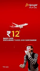 SpiceJet presents 12th Anniversary Sale. Book tickets starting at just Rs.12* (base fare, excluding surcharge & taxes). During the sale stand a chance to win free air tickets & other exciting prizes in the ’12 Saal, Bada Dhamaal’ lucky draw. HDFC Bank credit card holders get a Free Meal and Free Priority Check-in on booking tickets with https://www.spicejet.com. Use Promo code: HDFC 12. https://goo.gl/tcayHO | FlySpiceJet