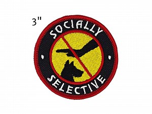 Socially Selective Embroidered Dog Patch With No-pet Symbol | 3-inch Round Patch for Dogs With Restrictions | Social Anxiety Dog Patch - Etsy