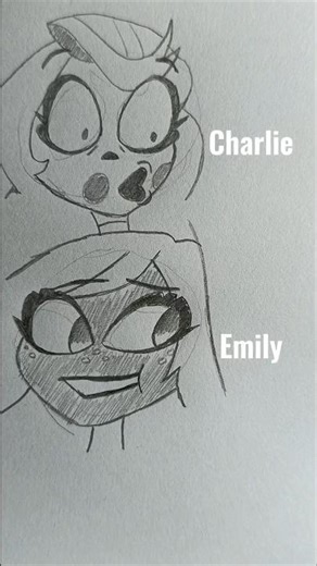 How to draw Emily and Charlie from Hazbin Hotel #shorts #hazbinhotel #art