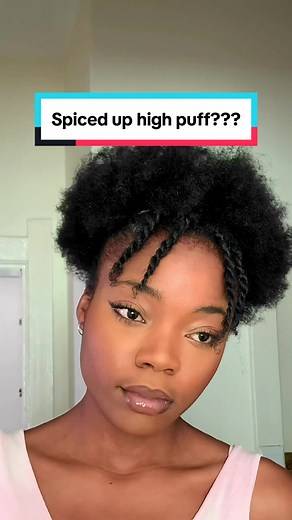 Spice Up Your High Puff with Twisted Bangs | Easy Hair Tutorial