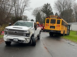 Central NY school bus, pickup truck collide in Cicero