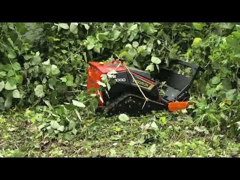 MTSK1000 Remote Control Forest Mulcher is clearing thick bushes with ease