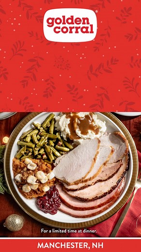 1.1K views · 30 reactions | ‘Tis the Holiday Buffet season at Golden Corral! Deck your plate with juicy, tender turkey, ham and bone-in pork. | Golden Corral Buffet & Grill | Facebook