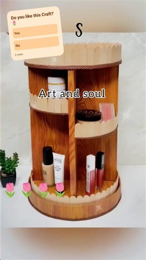 💫DIY Rotating Makeup Organiser 💄#craftyhome #craft