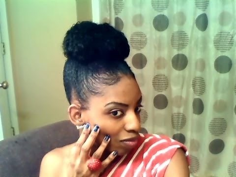 How To: High Bun using DRAWSTRING PONYTAIL!!