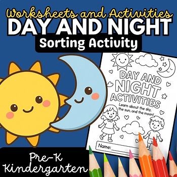 Day and Night Sort | Sorting Activity Printable Worksheets: Pre-K, Kindergarden