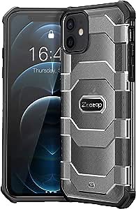 Designed for iPhone 12 Pro Case/iPhone 12 Max Case [6.1-inch] 2020 Transparent Matte Hard PC Back Cover with Soft TPU Edges Shockproof Anti-Drop Case for iPhone 12 - Black