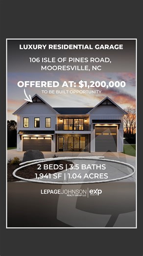 106 Isle Of Pines Road Mooresville, NC 28117 Offered at $280,000 Call or text direct: (704) 412-9239 One of three lots that make up this intimate enclave of luxury residences with elite garage space. Designed by award-winning Cobble Creek Custom Homes, known for their "Best of The Lake: accolades, this residence can be fully customized to suit your family's unique lifestyle. 104 Isle of Pines is ready for viewing, providing a firsthand look at the exquisite quality and attention to detail that C