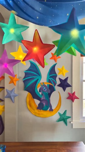 Jen Buchheit on Instagram: "Dragon Birthday Party ⭐✴️ Rosie’s 8th birthday was a colorful dragon celebration with a little Renaissance faire magic! Thank you @calliebakes2 for making the incredible dragon's treasure cake of Rosie's dreams! We turned our dining room into a dragon’s keep inside a castle and had the dress-up box overflowing with dragons, kings, fairies, and wizards 🐲👑🧙‍♂️ The kids made Play-Doh dragon eggs and went on a quest to find the dragon’s stolen treasure! #kidcraft #easy