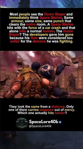 doom slayer looks like a space marine #doomslayer #warhammer40k