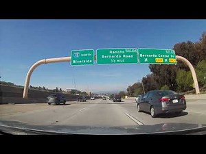 Driving on Interstate 15 from San Diego to Lake Elsinore, California