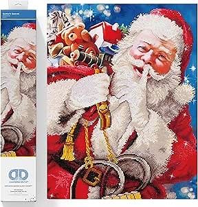 DIAMOND DOTZ Santa's Secret Diamond Painting Kits for Adults - Diamond Art Kits a Relaxing Creative Craft Kit with Dotz Gems 32.3x22.4